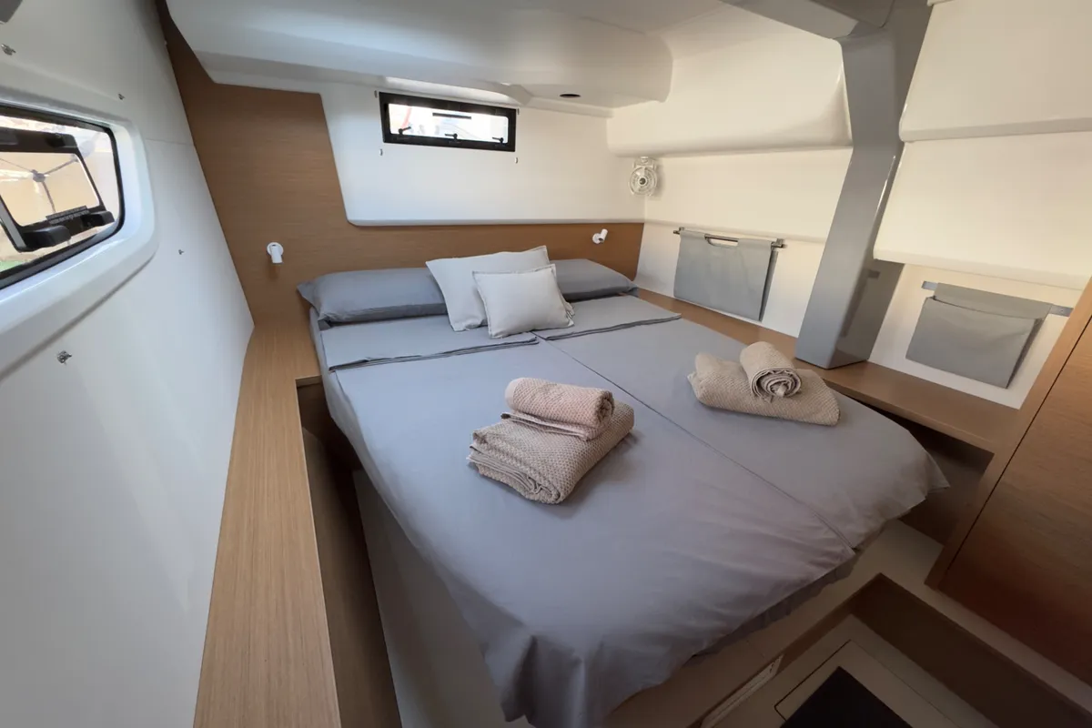 Cabin on Matì, a Excess 14 catamaran at Rodi Garganico, Italy