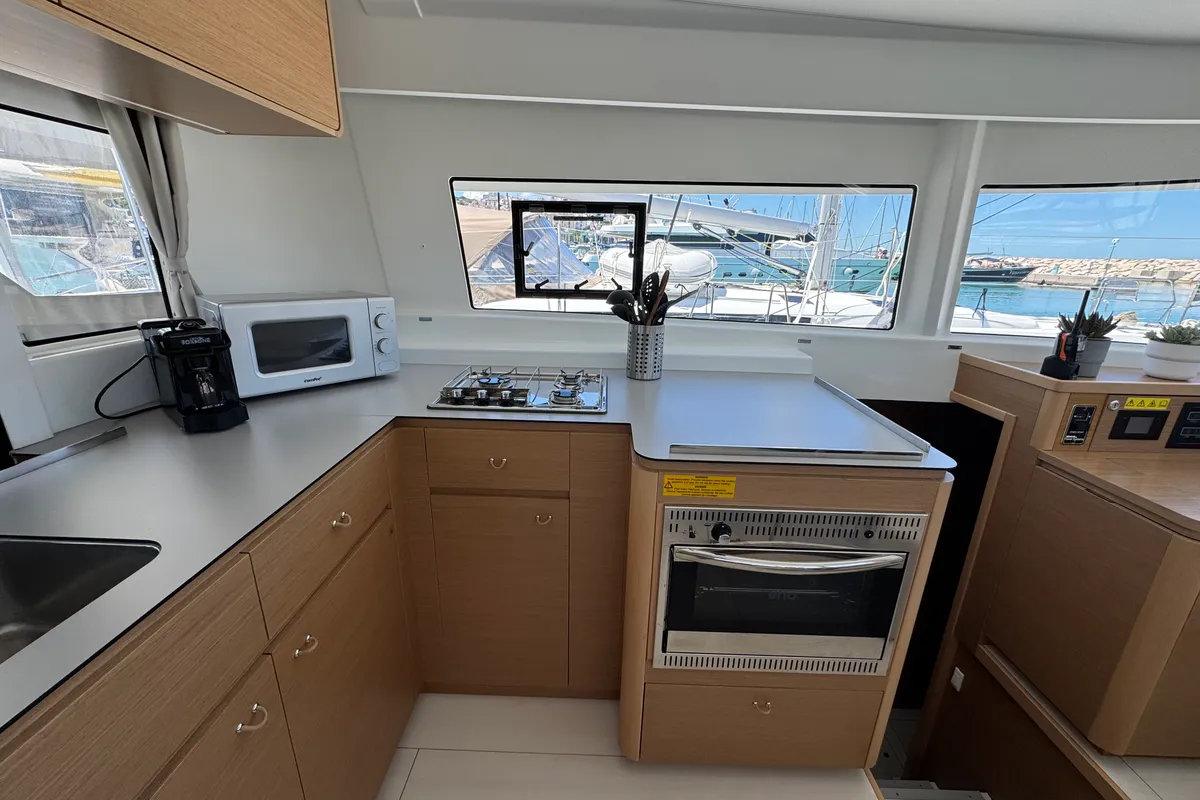 Galley of Matì, a Excess 14 catamaran at Rodi Garganico, Italy