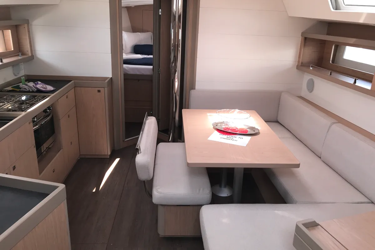 Salon of Algeiba, a Beneteau Oceanis 45 sailboat at Salerno, Italy