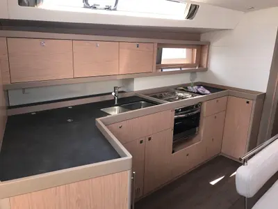 Galley of Algeiba, a Beneteau Oceanis 45 sailboat at Salerno, Italy
