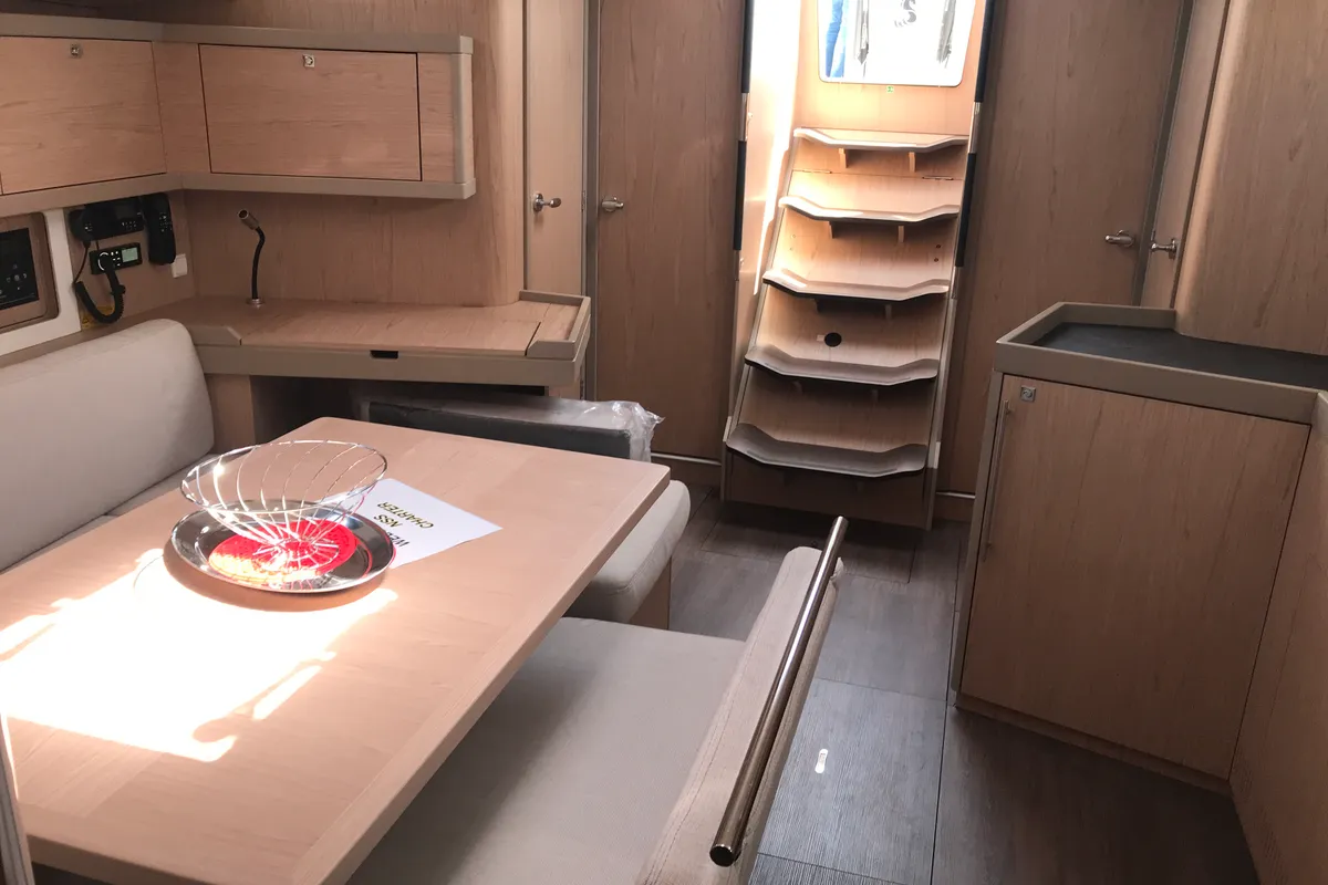 Salon of Algeiba, a Beneteau Oceanis 45 sailboat at Salerno, Italy