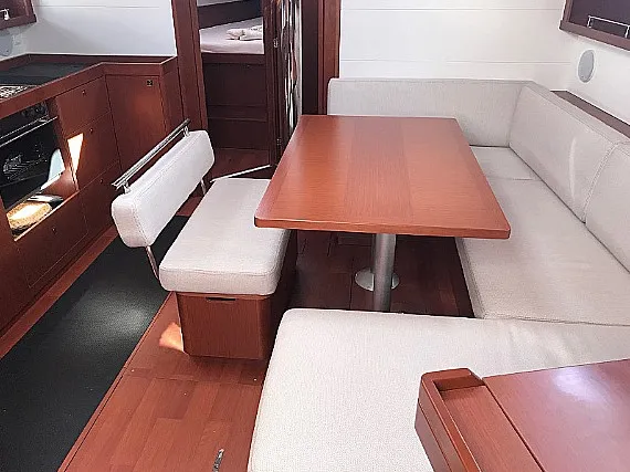 Salon of Atlantica, a Beneteau Oceanis 45 sailboat at La Spezia, Italy
