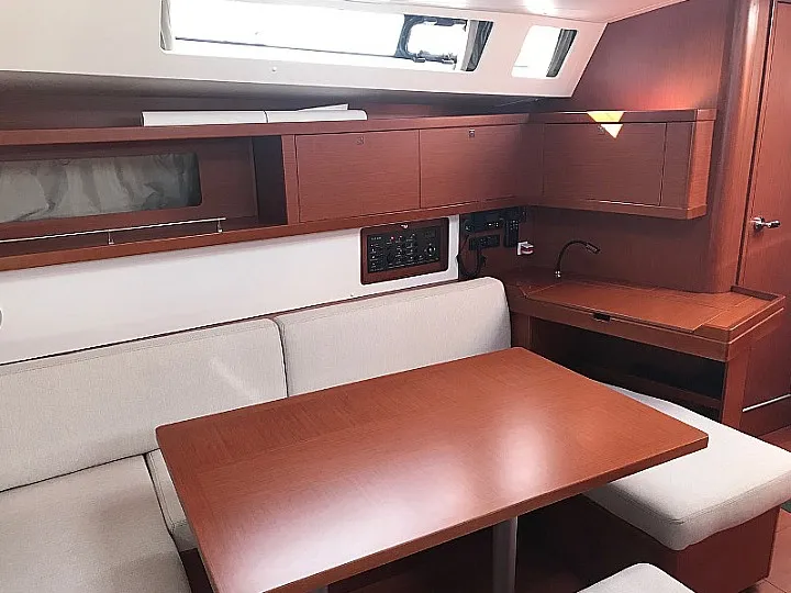 Salon of Atlantica, a Beneteau Oceanis 45 sailboat at La Spezia, Italy