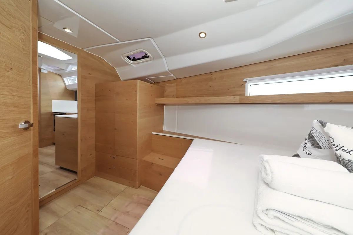 Cabin on Starlight, a Elan Impression 45 sailboat at Biograd na Moru, Croatia