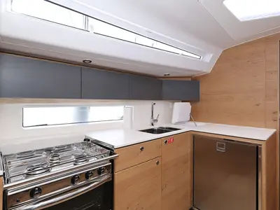 Galley of Starlight, a Elan Impression 45 sailboat at Biograd na Moru, Croatia