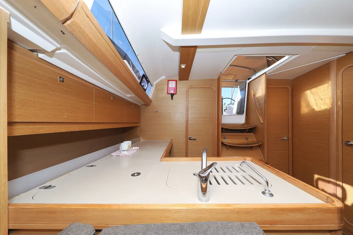 Galley of Adrio, a Dufour 412 GL sailboat at Grad Biograd na Moru, Croatia