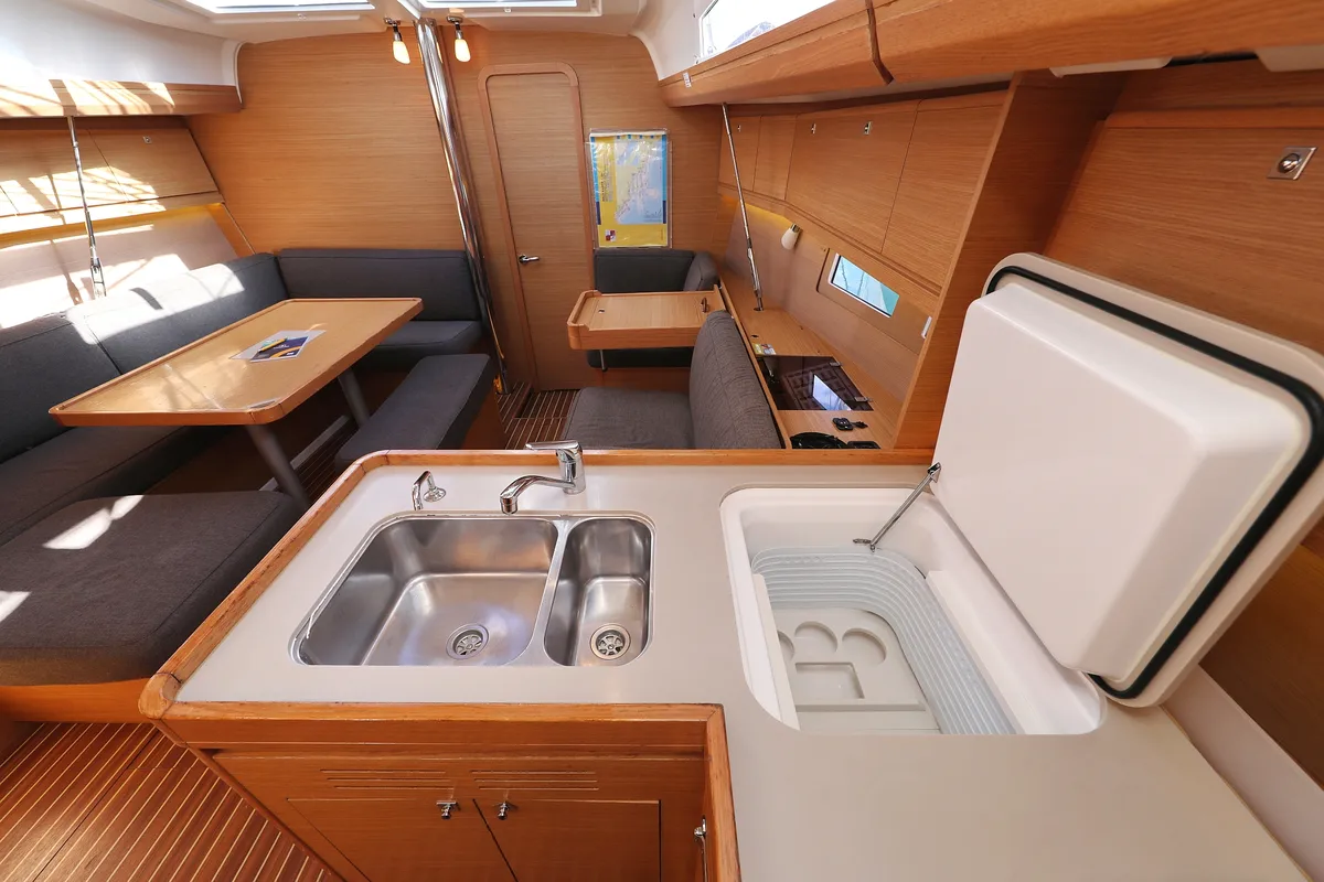 Galley of Adrio, a Dufour 412 GL sailboat at Grad Biograd na Moru, Croatia