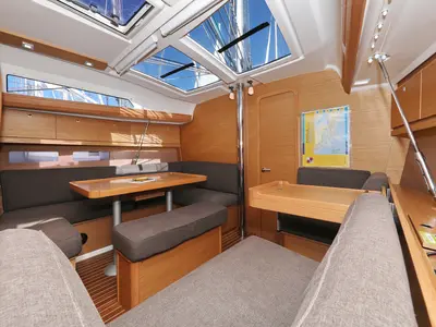Salon of Adrio, a Dufour 412 GL sailboat at Grad Biograd na Moru, Croatia