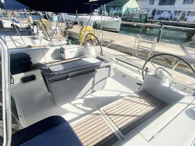 Deck of Tonic III, a Beneteau Oceanis 45 sailboat at Road Town, British Virgin Islands