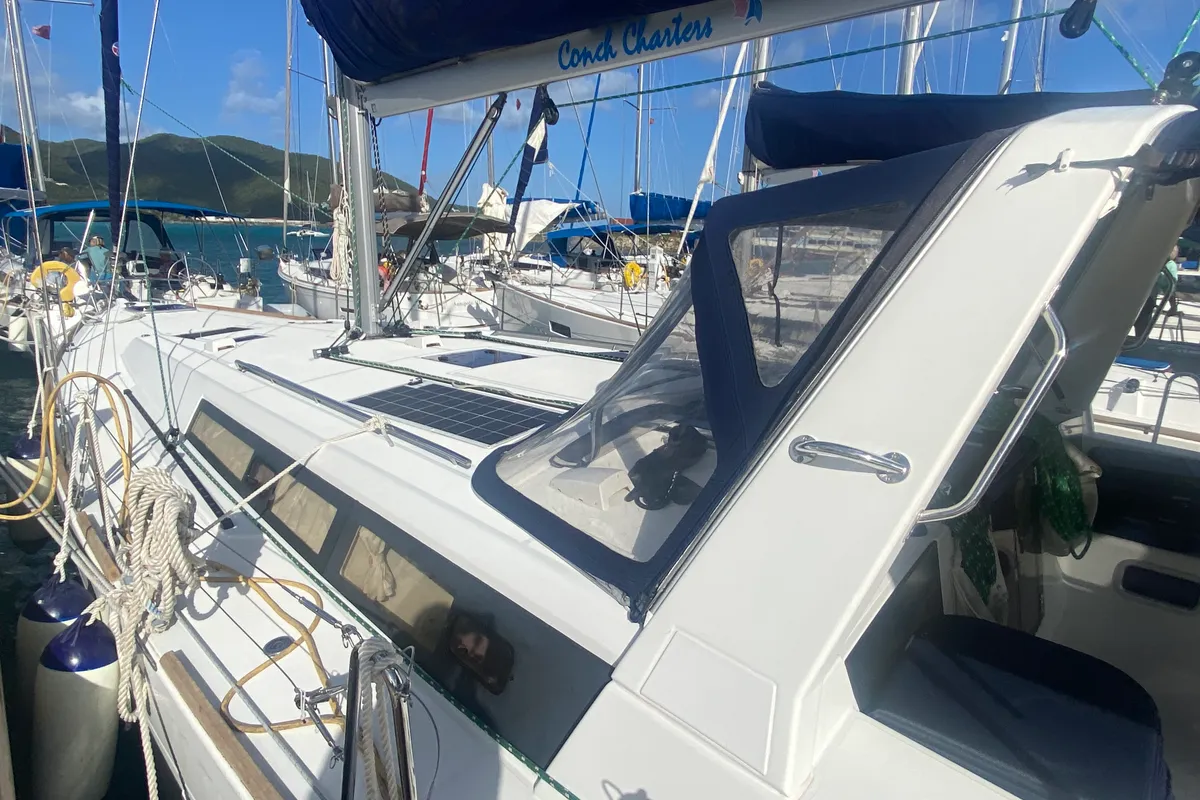 Exterior view of Tonic III, a Beneteau Oceanis 45 sailboat at Road Town, British Virgin Islands