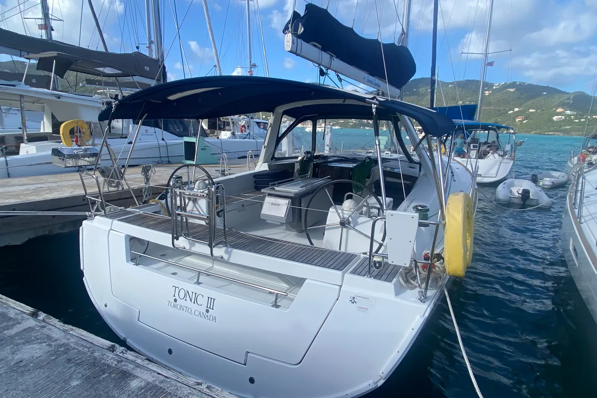 Exterior view of Tonic III, a Beneteau Oceanis 45 sailboat at Road Town, British Virgin Islands