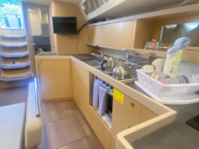 Galley of Tonic III, a Beneteau Oceanis 45 sailboat at Road Town, British Virgin Islands