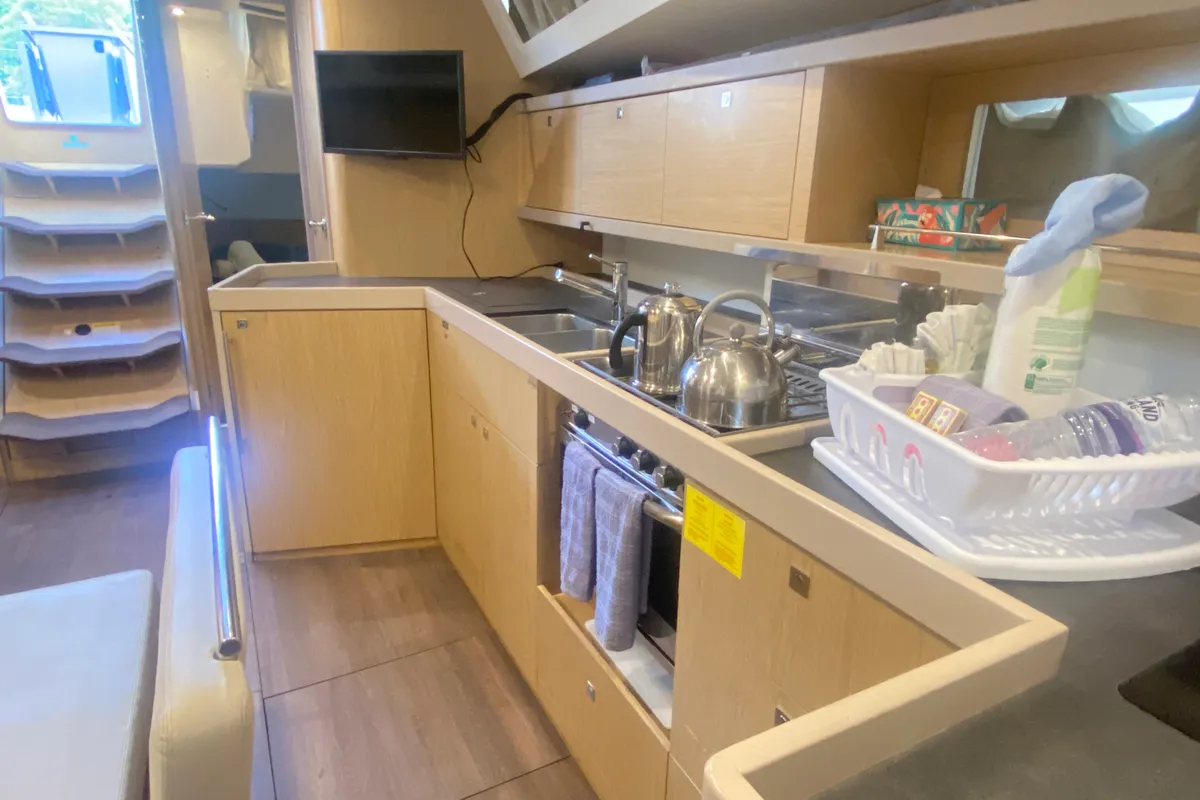 Galley of Tonic III, a Beneteau Oceanis 45 sailboat at Road Town, British Virgin Islands