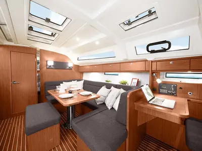 Salon of Konstantinos 14, a Bavaria Cruiser 41 sailboat at Municipal Unit of Lefkada, Greece