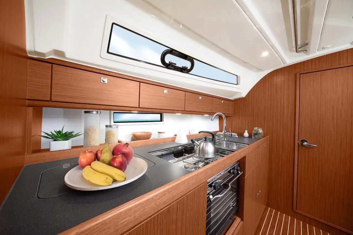 Galley of Konstantinos 14, a Bavaria Cruiser 41 sailboat at Municipal Unit of Lefkada, Greece
