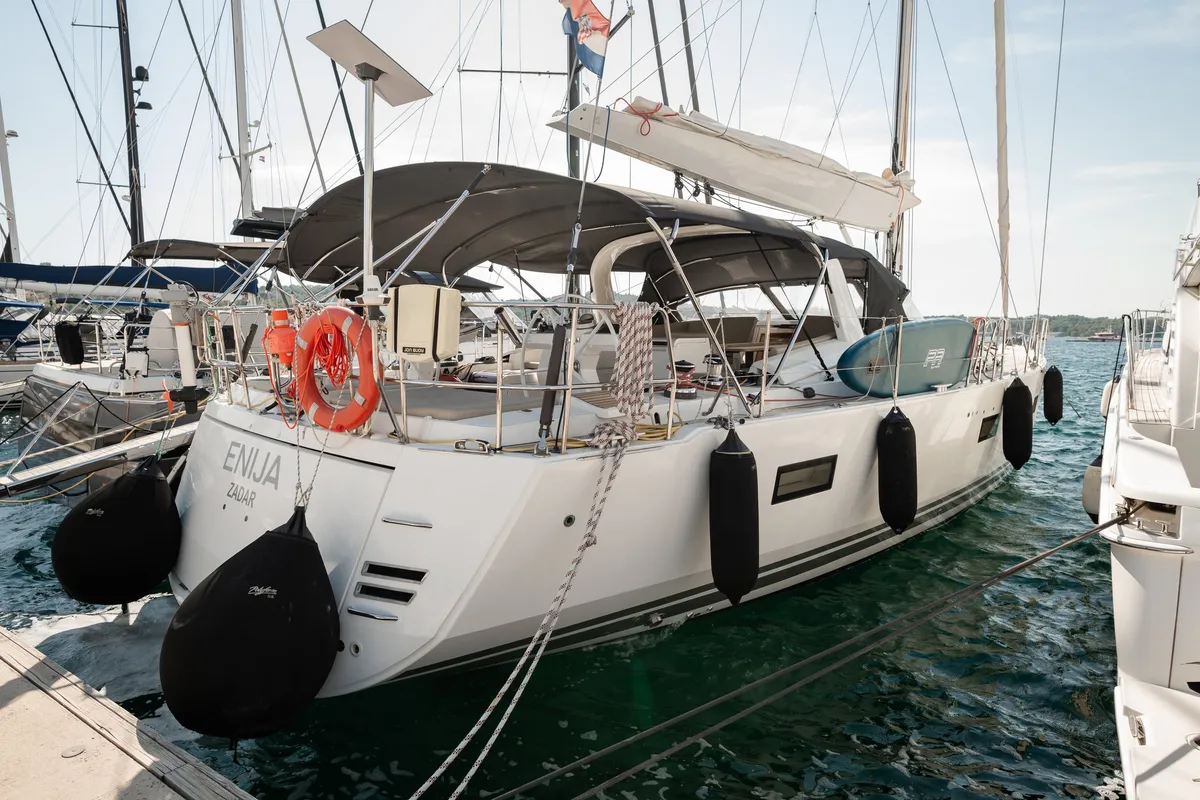 Enija, a Jeanneau 64 sailboat at Grad Šibenik, Croatia