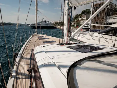Enija, a Jeanneau 64 sailboat at Grad Šibenik, Croatia