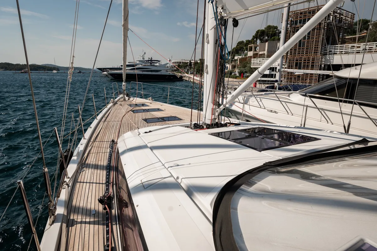 Enija, a Jeanneau 64 sailboat at Grad Šibenik, Croatia