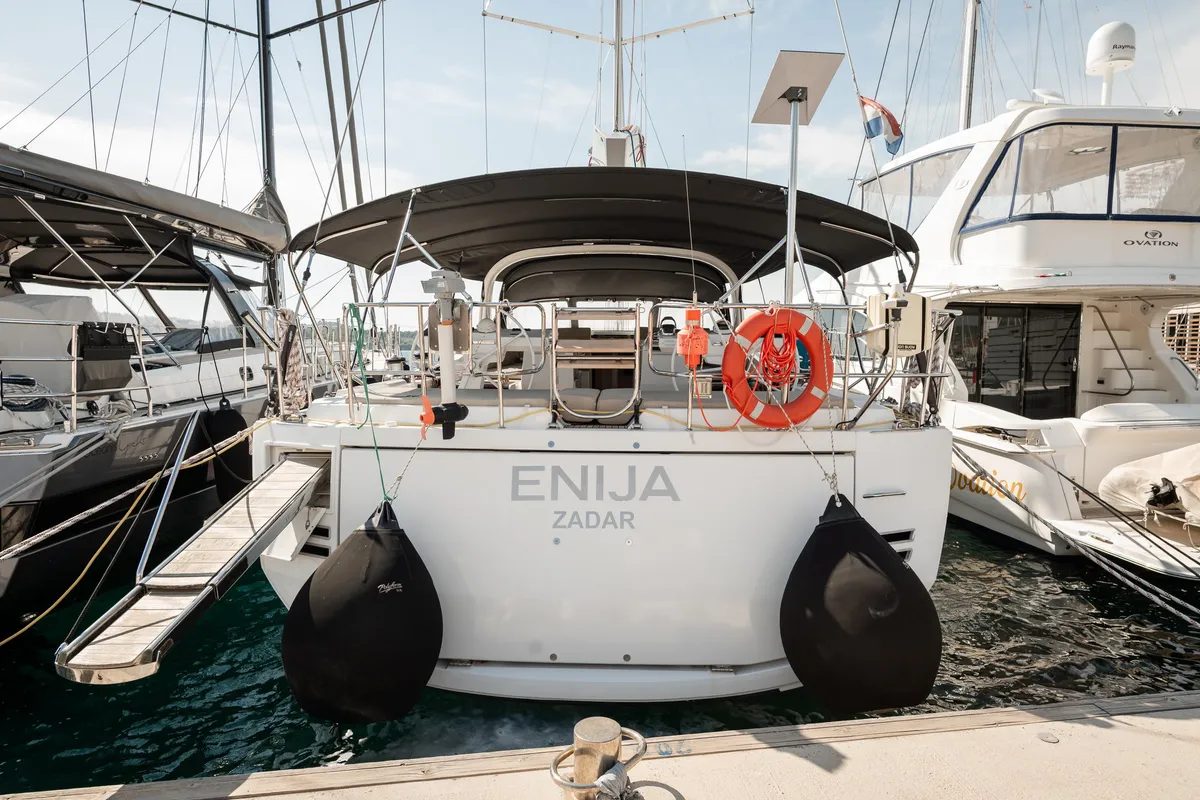 Enija, a Jeanneau 64 sailboat at Grad Šibenik, Croatia