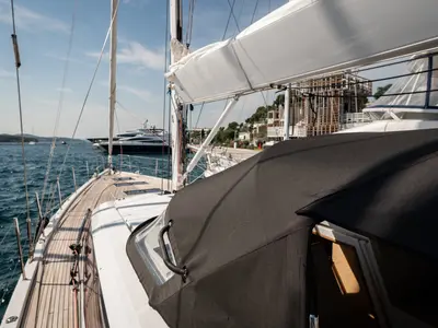 Enija, a Jeanneau 64 sailboat at Grad Šibenik, Croatia