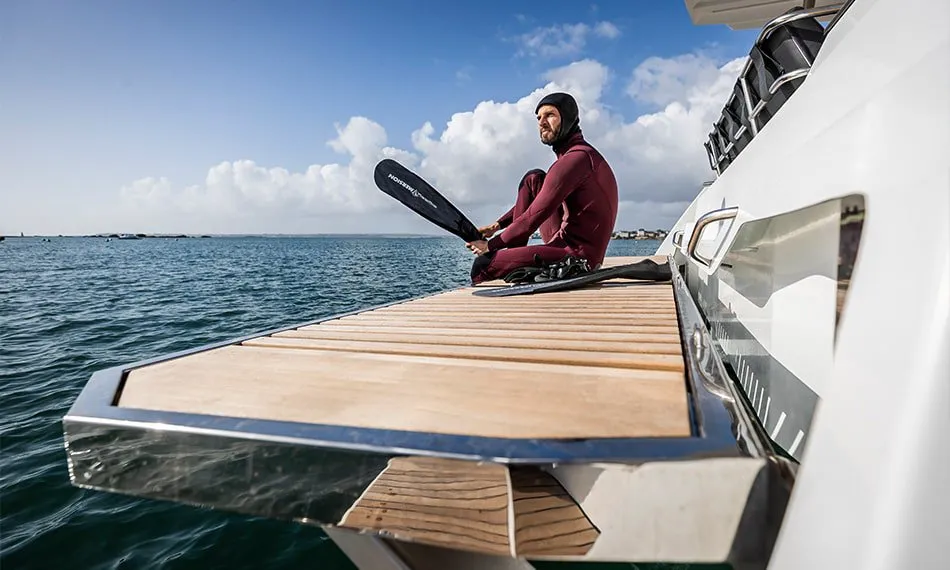 Deck of Lune Rae, a Fountaine Pajot Aura 51 catamaran at Road Town, British Virgin Islands
