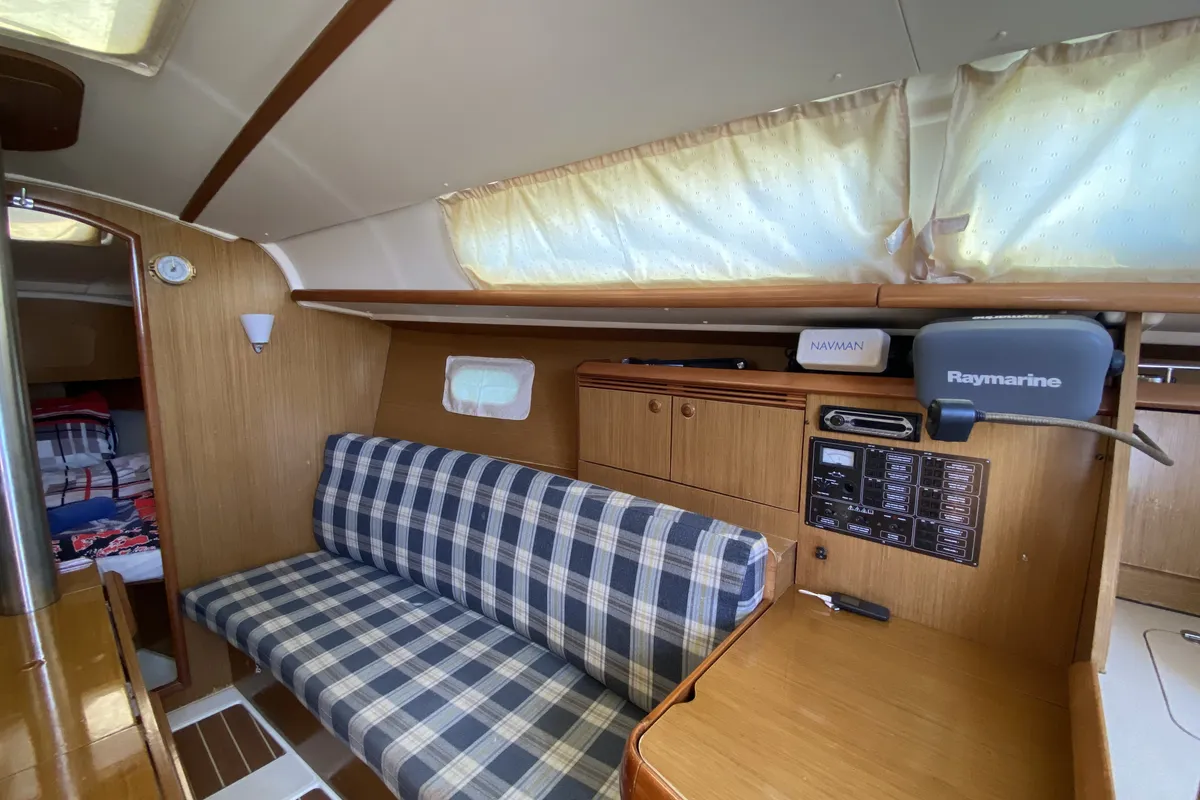 Salon of Elif, a Jeanneau Sun Odyssey 32i sailboat at Fethiye, Turkey