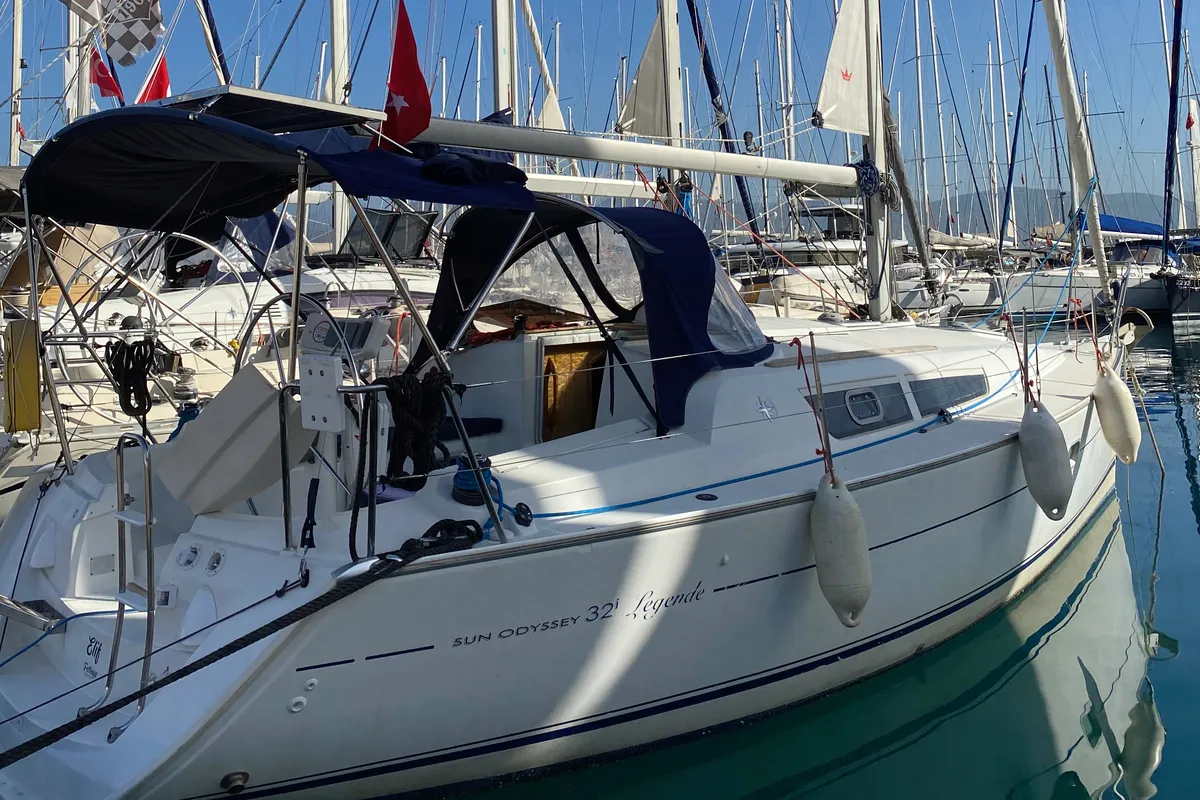 Exterior view of Elif, a Jeanneau Sun Odyssey 32i sailboat at Fethiye, Turkey