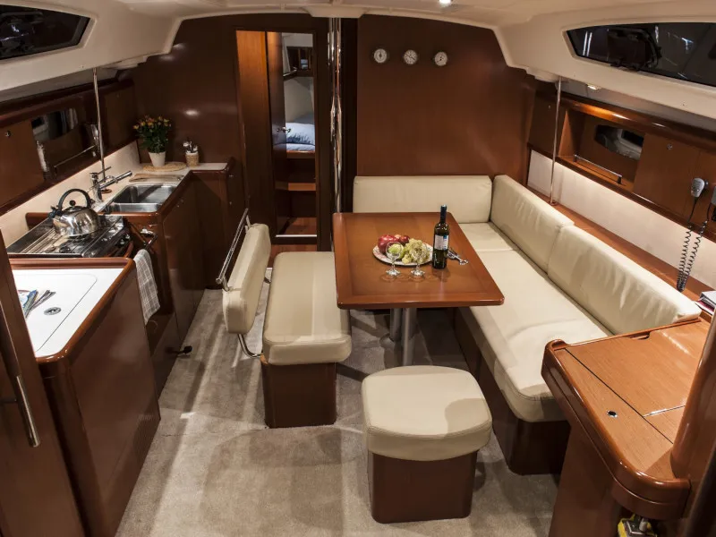 Salon of OASIS - | Bowthruster | Solar P , a Beneteau Oceanis 43 sailboat at Municipal Unit of Lefkada, Greece