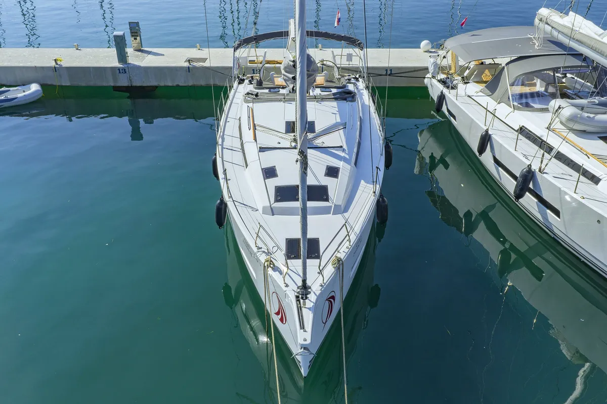Exterior view of Cleo, a Hanse 410 sailboat at Općina Sukošan, Croatia