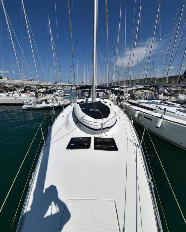 Deck of Controvento, a Bavaria Cruiser 45 sailboat at Općina Sukošan, Croatia