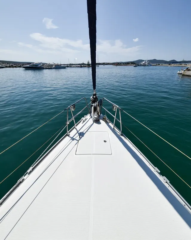 Deck of Controvento, a Bavaria Cruiser 45 sailboat at Općina Sukošan, Croatia