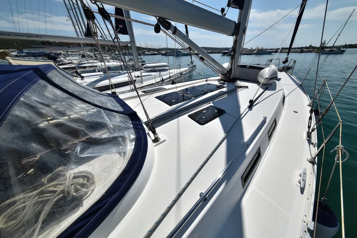 Cockpit of Controvento, a Bavaria Cruiser 45 sailboat at Općina Sukošan, Croatia