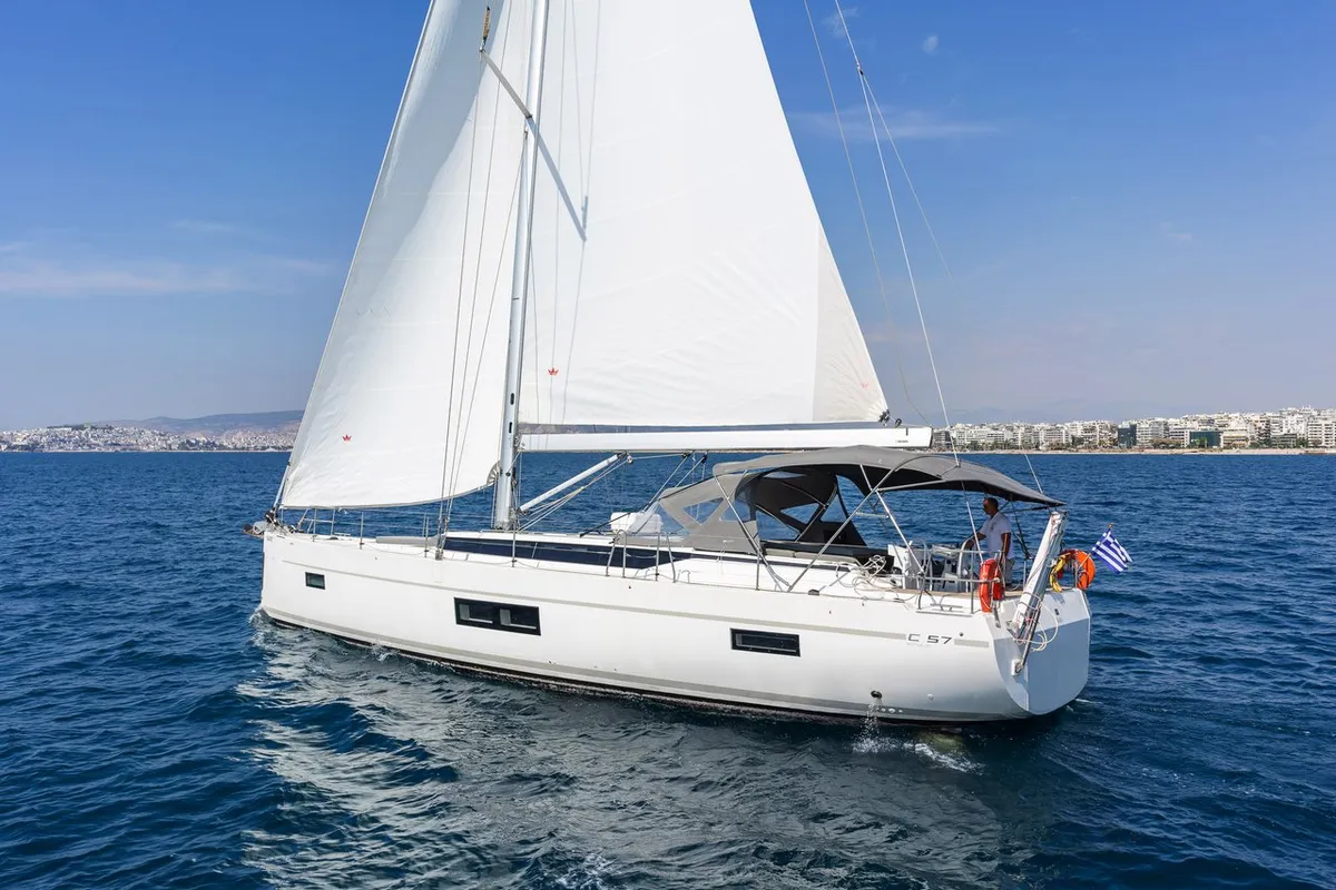 Seacret, a Bavaria C57 sailboat at Athens, Greece