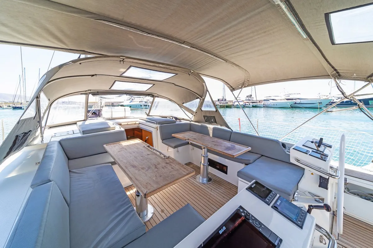 Seacret, a Bavaria C57 sailboat at Athens, Greece