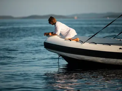 Deck of Joker Boat Clubman 22 Plus, a Joker Boat Clubman 22 Plus RIB at Općina Sukošan, Croatia