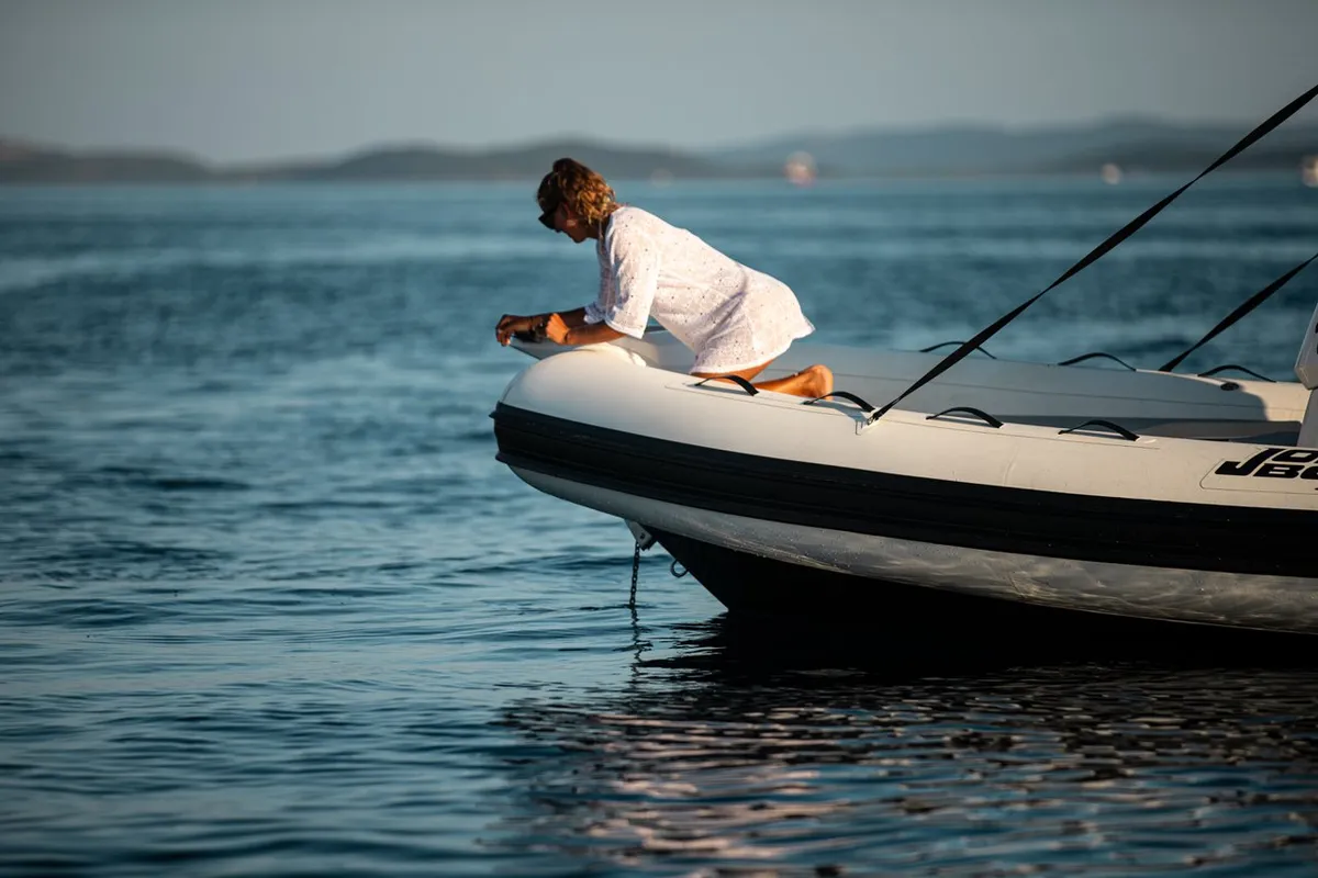 Deck of Joker Boat Clubman 22 Plus, a Joker Boat Clubman 22 Plus RIB at Općina Sukošan, Croatia