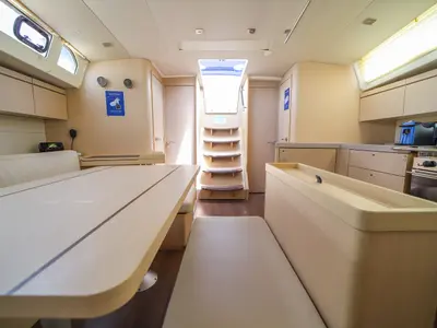 Galley of Eirene, a Beneteau Oceanis 46.1 sailboat at Olbia, Italy