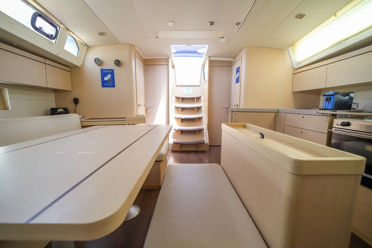 Galley of Eirene, a Beneteau Oceanis 46.1 sailboat at Olbia, Italy