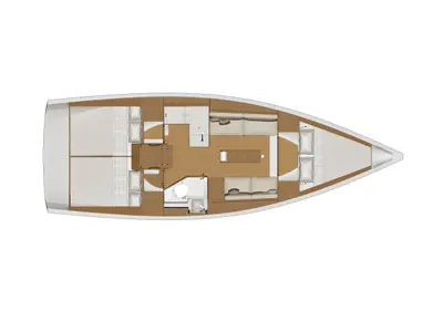 Floor plan of Dufour 360 Grand Large, a sailboat at Sukošan, Croatia