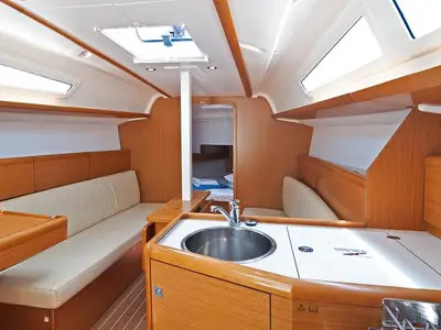 Salon of Buena Suerte, a Jeanneau Sun Odyssey 33i sailboat at Split, Croatia