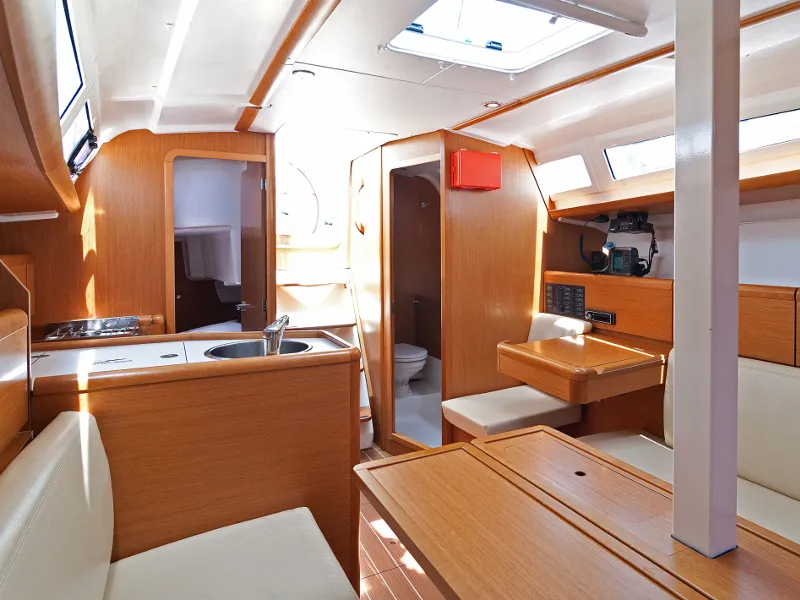 Salon of Buena Suerte, a Jeanneau Sun Odyssey 33i sailboat at Split, Croatia