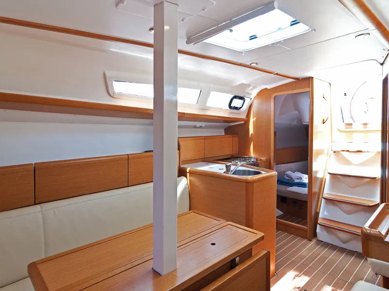 Salon of Buena Suerte, a Jeanneau Sun Odyssey 33i sailboat at Split, Croatia
