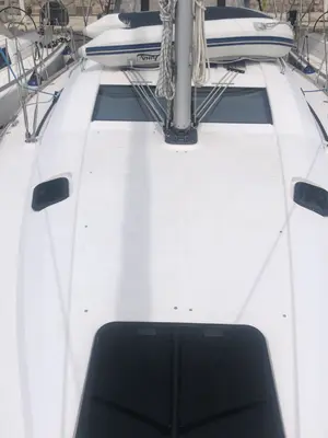 Deck of AirTime 3, a Elan Impression 45.1 sailboat at Mali Lošinj, Croatia