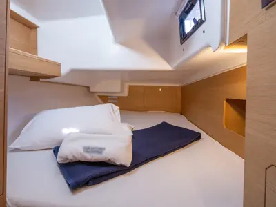 Cabin on Dolphin, a Elan E4 sailboat at Betina, Croatia