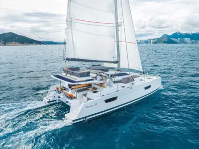 Premium +, a Fountaine Pajot Tanna 47 catamaran at Pointe-à-Pitre, France