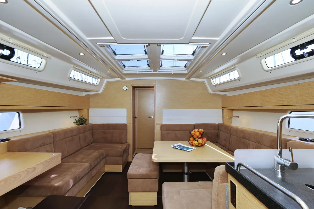 Salon of Apollo, a Hanse 458 sailboat at Grad Biograd na Moru, Croatia