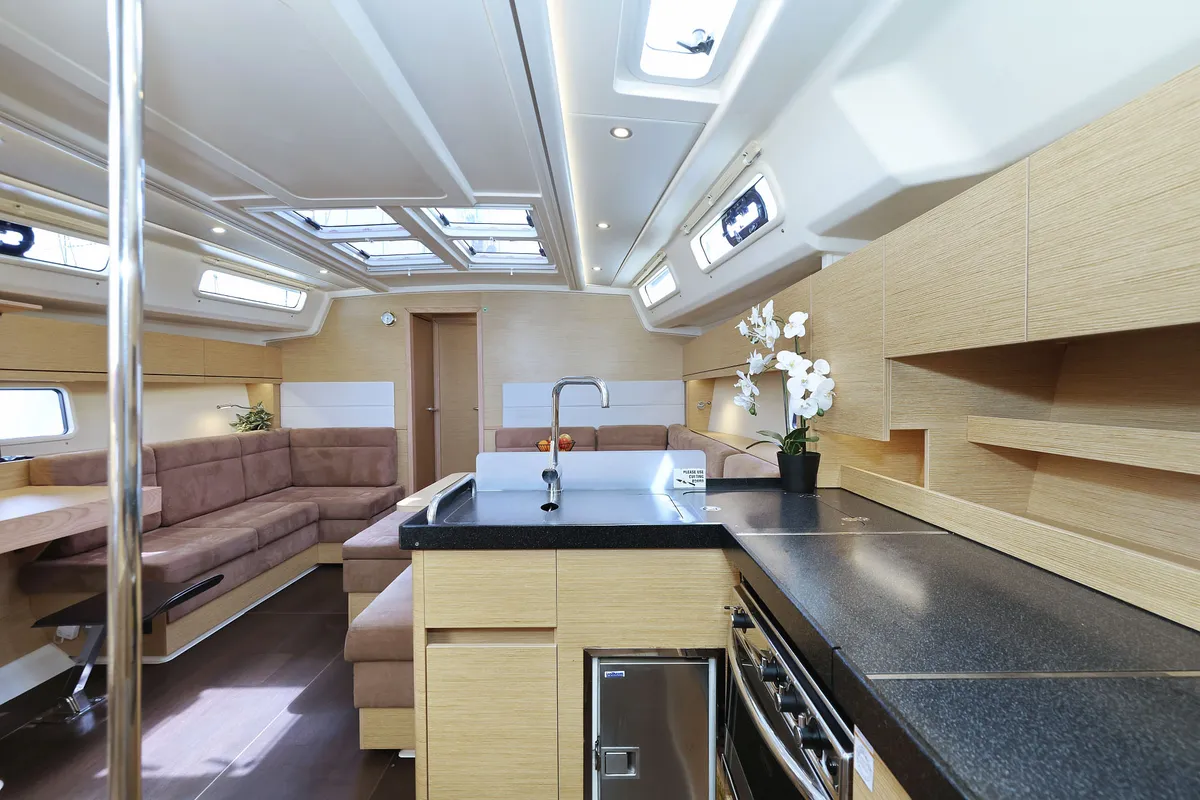 Galley of Apollo, a Hanse 458 sailboat at Grad Biograd na Moru, Croatia