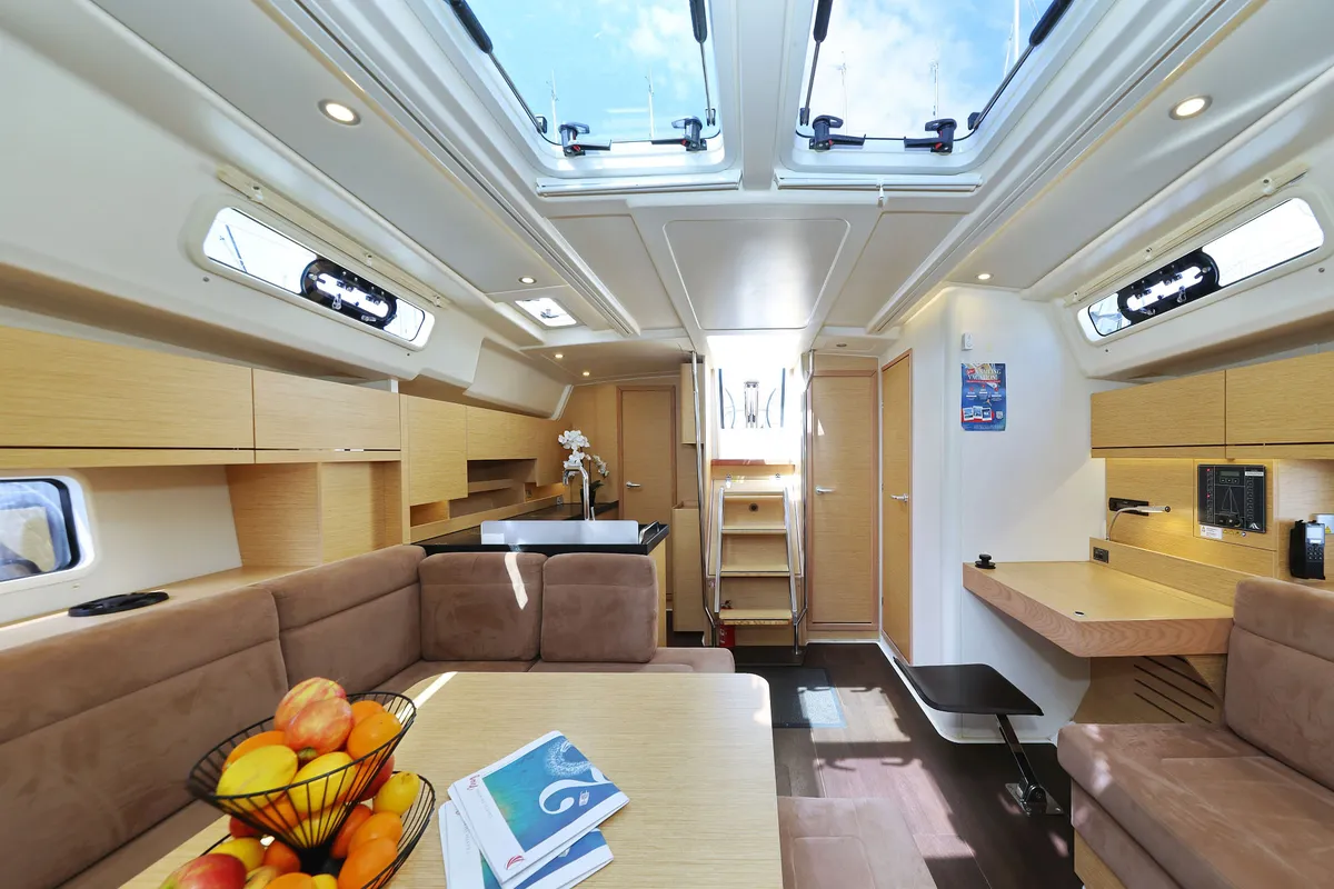 Salon of Apollo, a Hanse 458 sailboat at Grad Biograd na Moru, Croatia