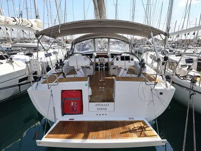 Cockpit of Apollo, a Hanse 458 sailboat at Grad Biograd na Moru, Croatia