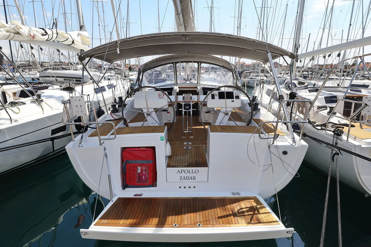 Cockpit of Apollo, a Hanse 458 sailboat at Grad Biograd na Moru, Croatia